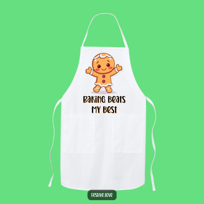 Funny Gingerbread Man Apron - Dancing Character, Perfect for Baking