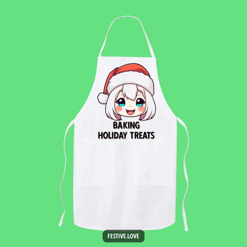 Funny Santa Hat Apron: Cheerful Bobbing Kitchen Wear for Festive Cooks
