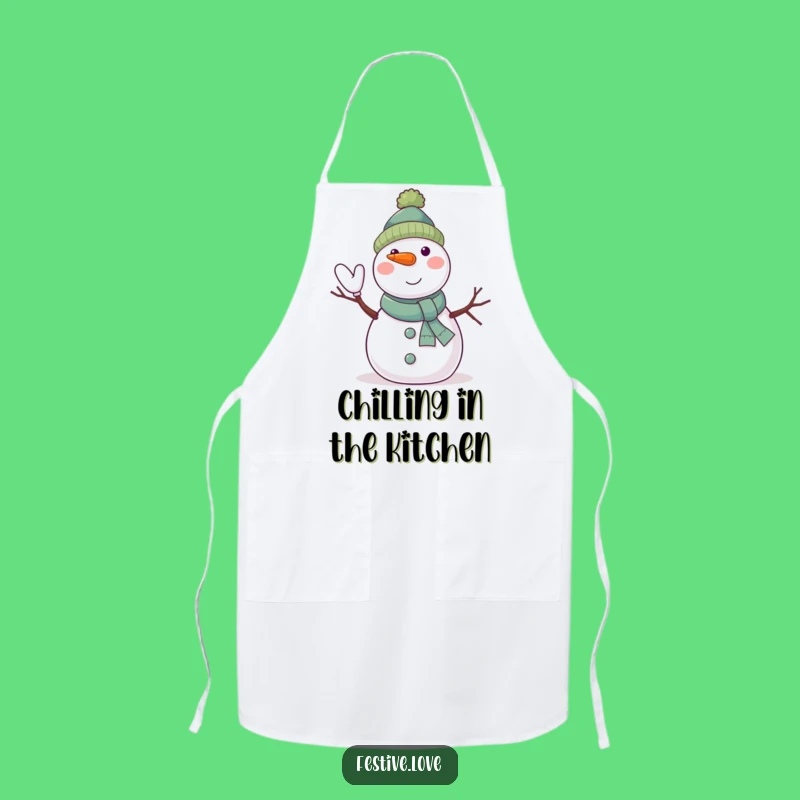 Funny Snowman Kitchen Apron - Jolly Character, Perfect for Baking