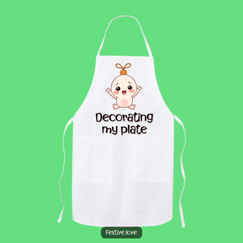 Funny Bouncing Ornament Apron: Happy Holiday Kitchen Wear for Festive Cooks