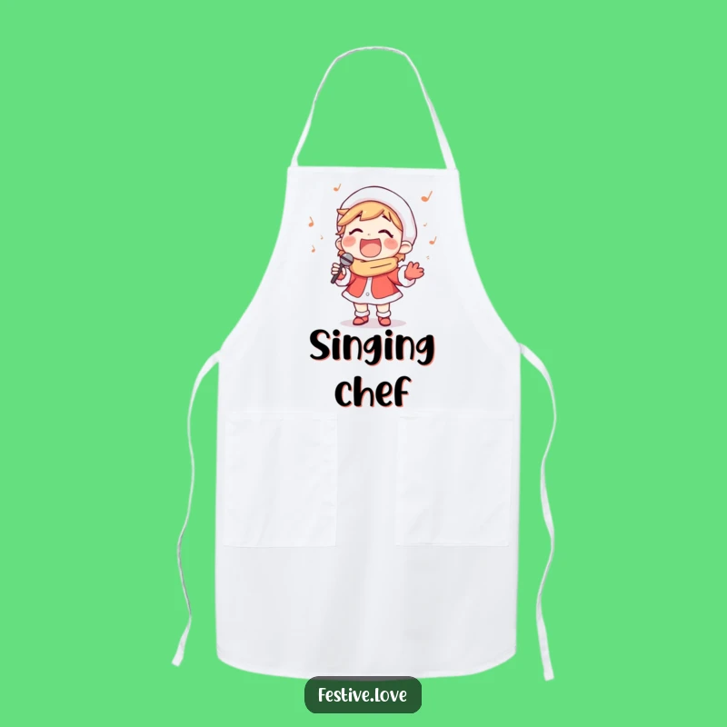 Funny Carol Singer Apron - Festive Christmas Character Wear for Cheerful Cooks