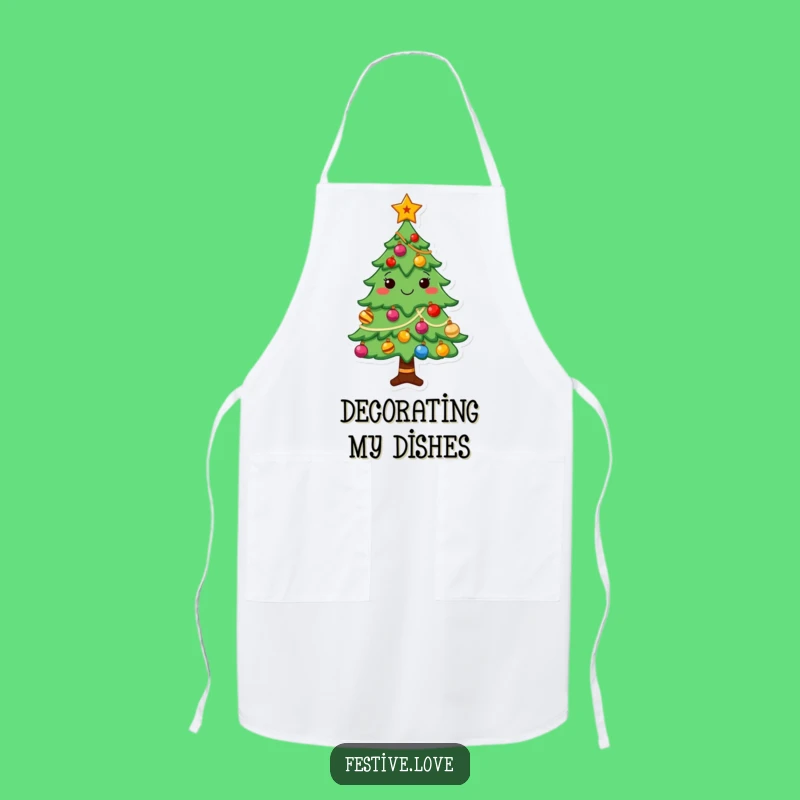 Funny Christmas Tree Apron - Cheerful Character, Perfect for Holiday Baking