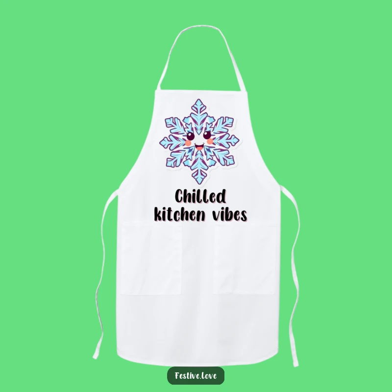 Funny Happy Snowflake Apron - Joyful Winter Kitchen Gift