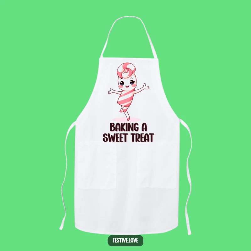 Funny Kawaii Candy Cane Apron: Festive Fun in the Kitchen, Gift