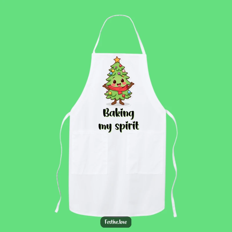 Funny Kawaii Tree Apron - Festive Wiggle Kitchen Gift