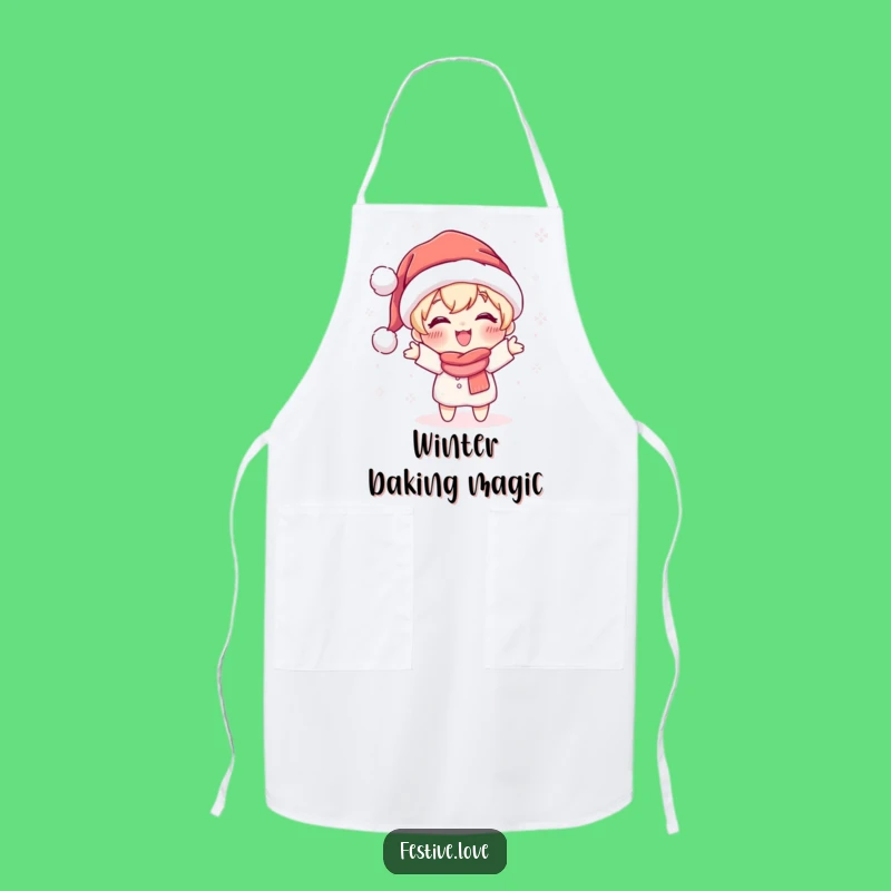 Funny Snow Thrower Apron: Cute Santa Character Kitchen Gift