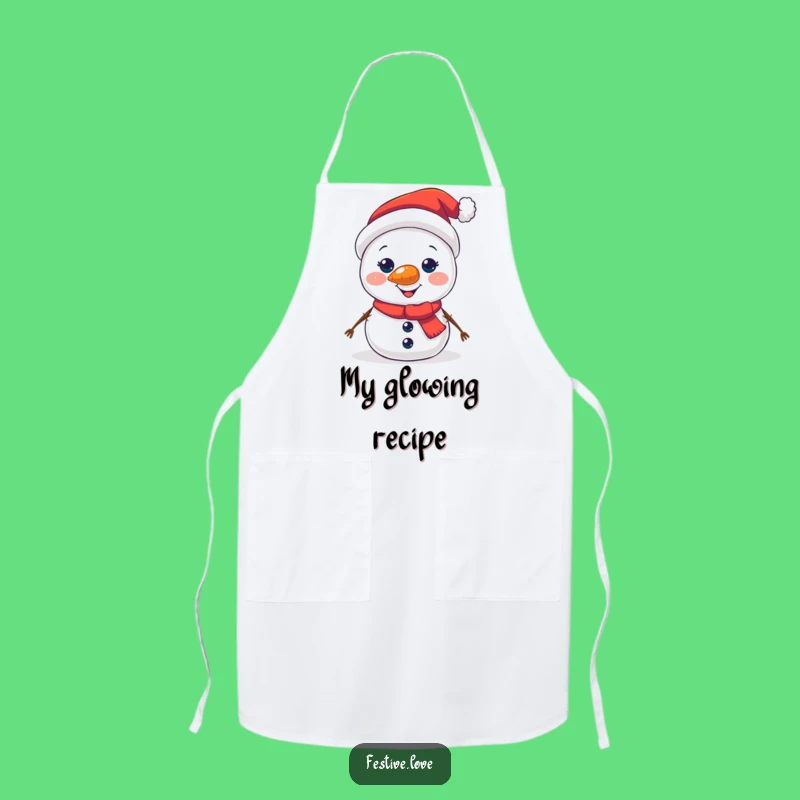 Funny Snowman Chef Apron - Cook with Glowing Holiday Spirit!