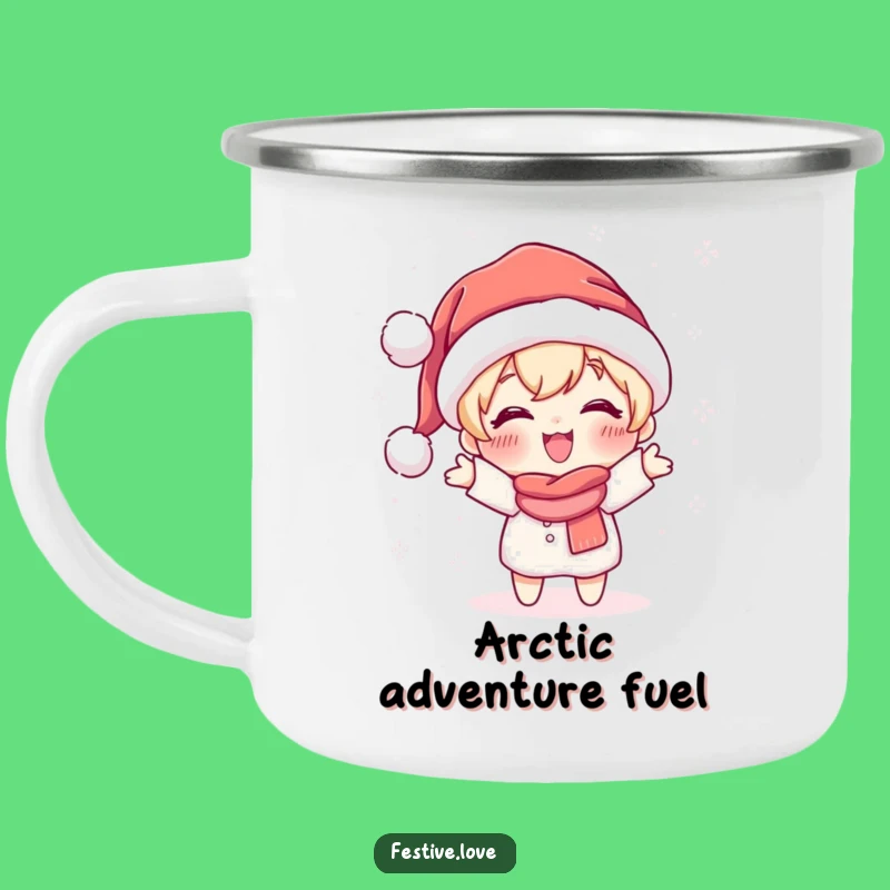Funny Snow Thrower Camping Mug: Cute Santa Character Outdoor Gift