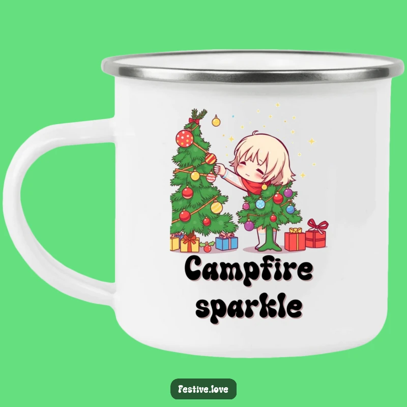 Funny Tree Decorator Camping Mug: Festive Ornament Tossing Outdoor Gift!