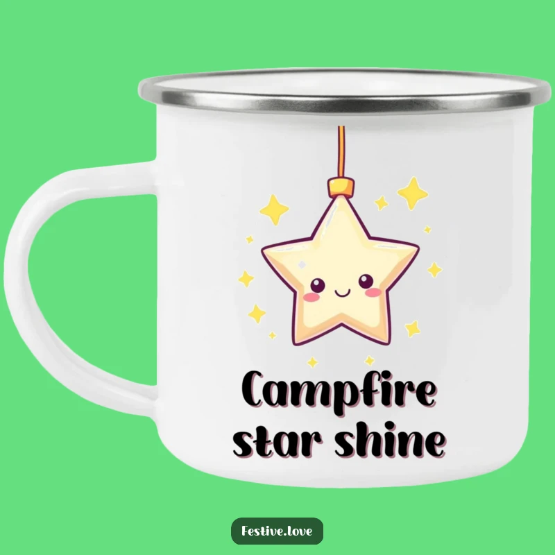 Funny Kawaii Star Camping Mug - Twinkling Campfire Gift