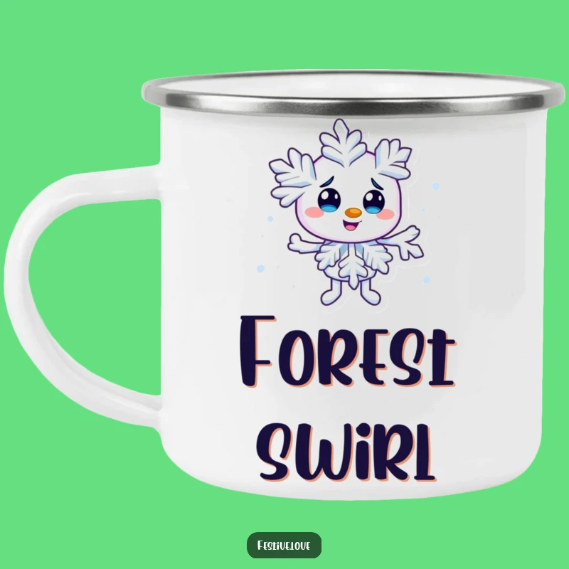 Durable Funny Snowflake Swirl Camping Mug: Winter Adventures & Cozy Sips