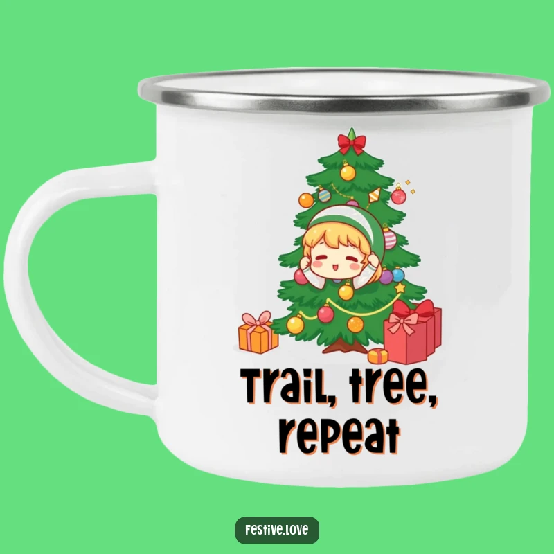 Funny Christmas Tree Decorator Camping Mug: Outdoor Holiday Cheer & Laughs