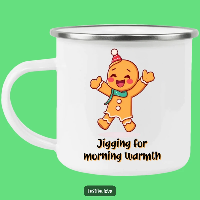 Funny Gingerbread Camping Mug: Dancing Man Cup, Durable and Hilarious Funny Gift
