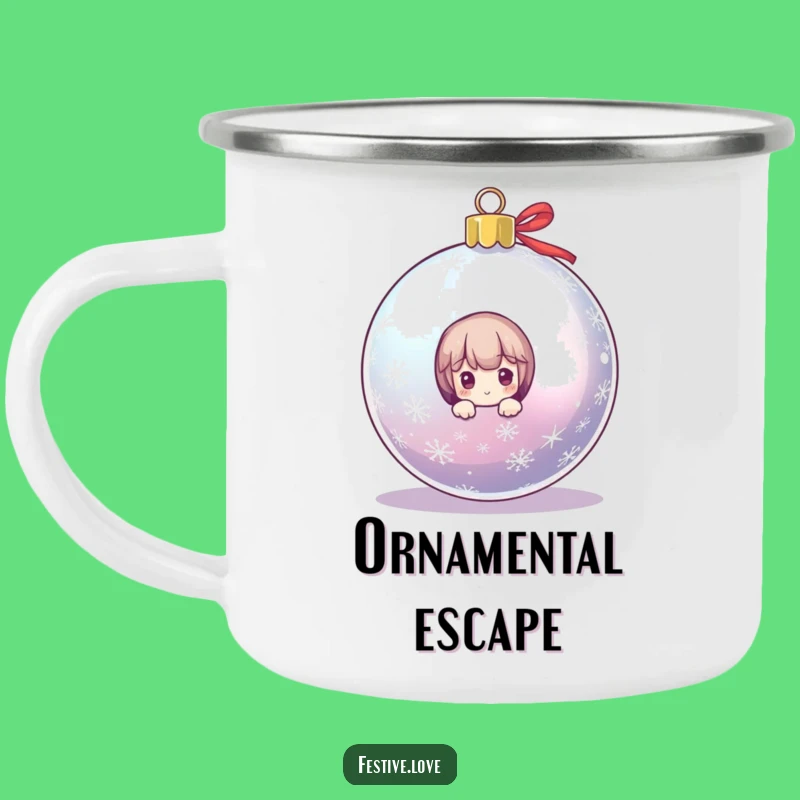 Funny Outdoor Christmas Peeking Ornament Camping Mug - Adventure Gift