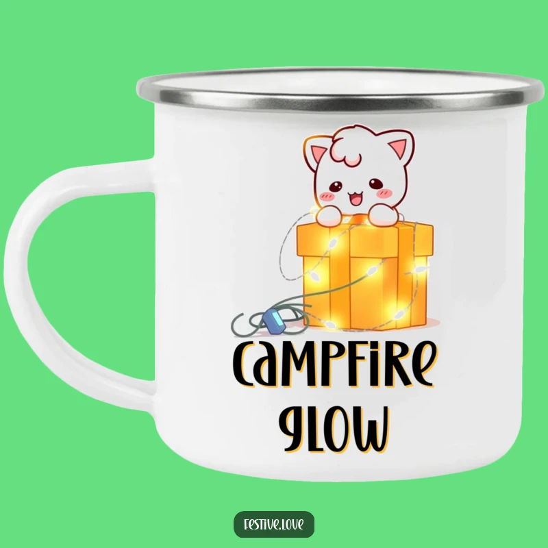 Funny String Light Camping Mug - Durable Christmas Character Cup for Adventures