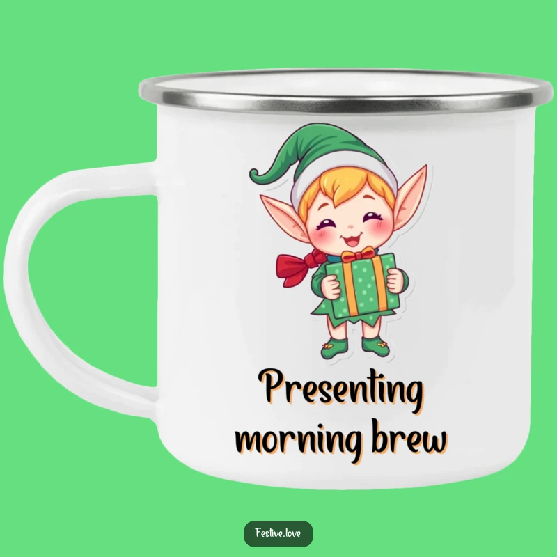 Funny Elf Camping Mug: Festive Gift Holder Cup, Durable and Cheerful Funny Gift