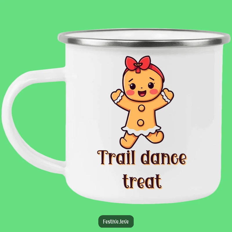 Funny Gingerbread Dancer Camping Mug - Durable Holiday Cheer for Outdoor Fun