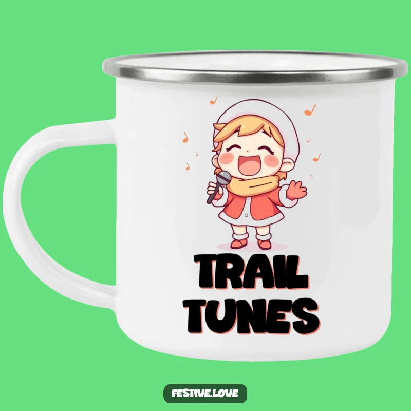 Funny Carol Singer Camping Mug - Durable Christmas Character Cup for Adventures