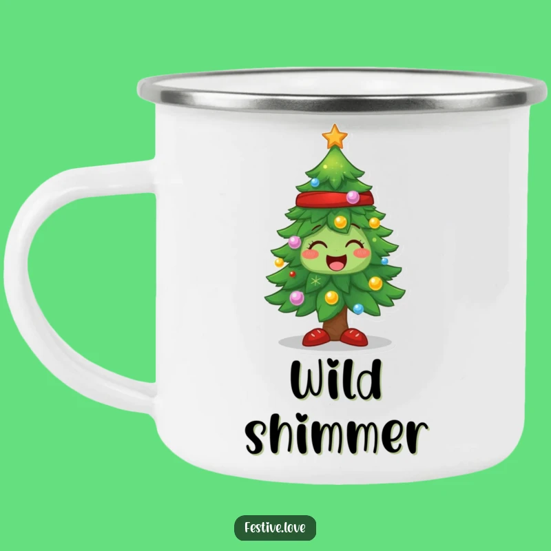 Funny Sparkling Tree Camping Mug - Durable Holiday Cheer for Outdoor Adventures