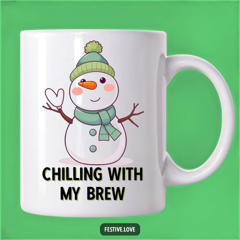 Funny Snowman Waving Mug - Jolly Character, Perfect Winter Gift