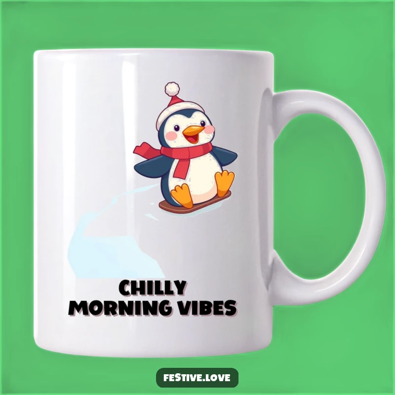 Funny Penguin Sliding Mug - Hilarious Winter Fun Gift Idea!