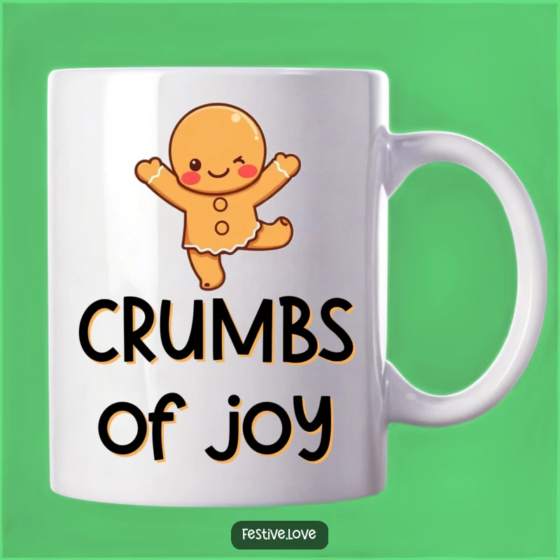 Funny Gingerbread Dance Mug: Cute Character's Happy Jig Gift