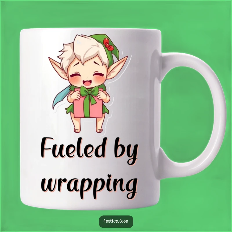 Funny Excitable Elf Mug - Hilarious Holiday Gift for Busy Gift Wrappers