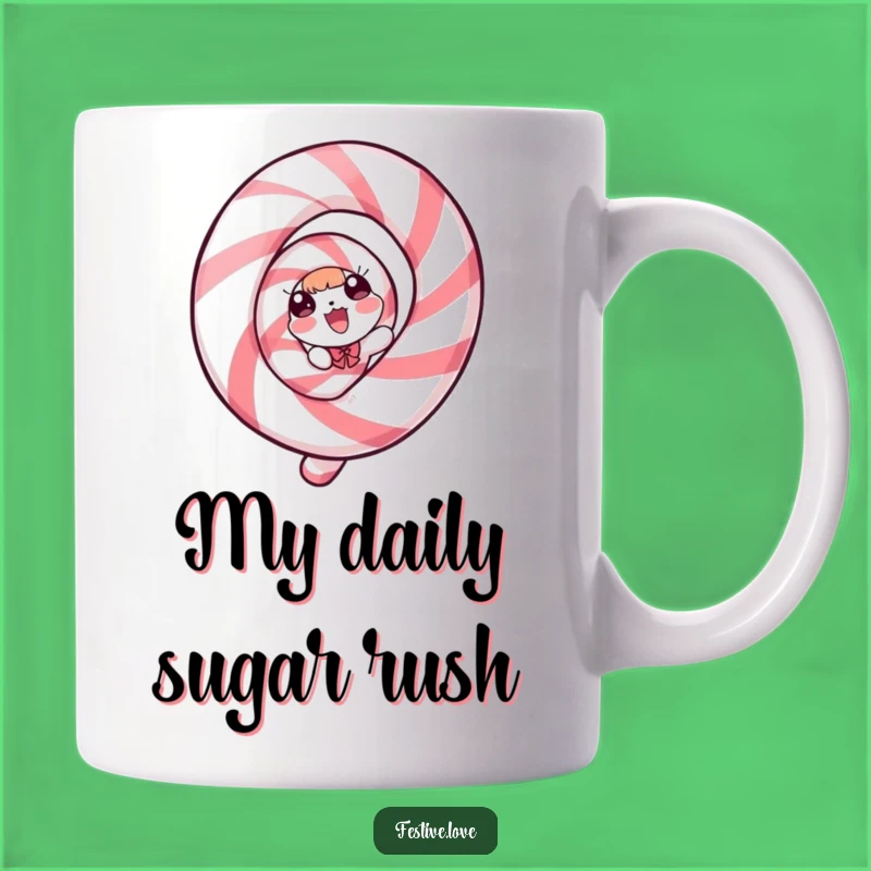 Funny Candy Cane Character Mug: A Delightful Spiral Gift for Christmas Lovers