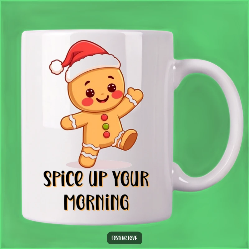 Funny Kawaii Gingerbread Man Mug - Jolly Holiday Cheer Gift