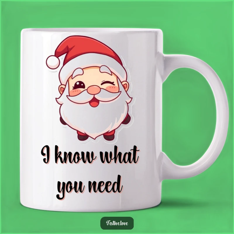 Funny Santa Wink Mug: Big Happy Character's Jolly Gift for Holiday Cheer