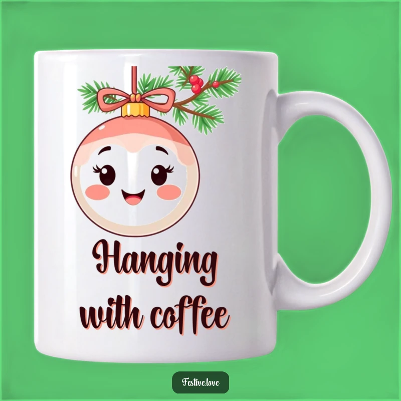 Funny Smiling Ornament Mug - Cheerful Holiday Character Gift