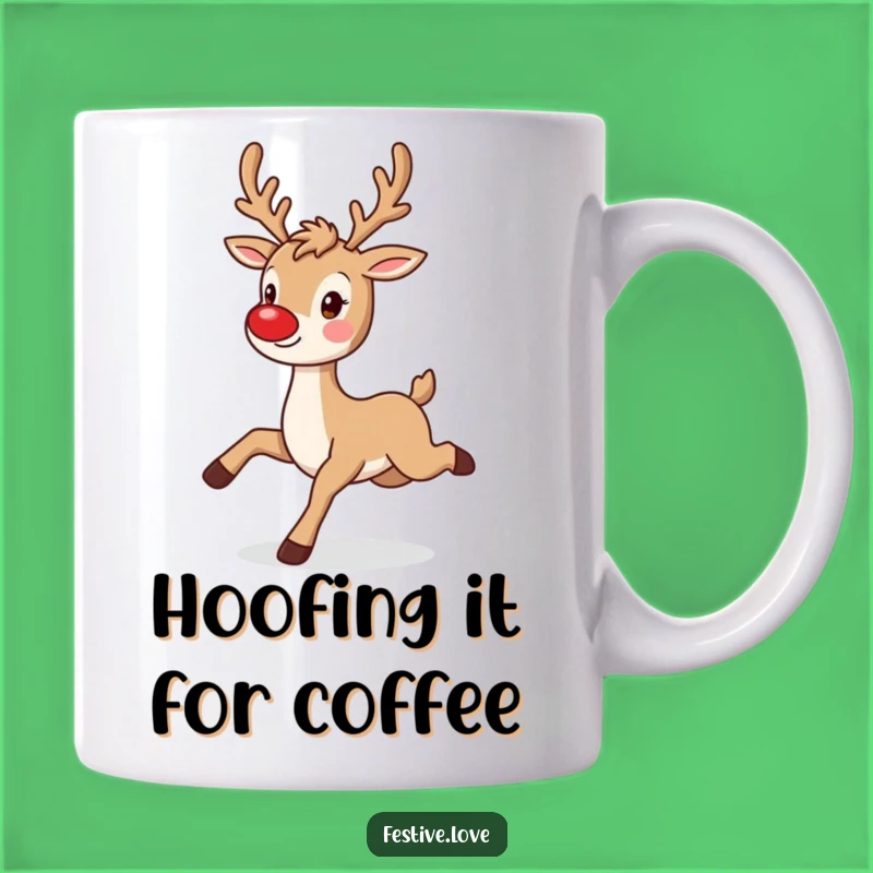 Funny Reindeer Prancing Mug - Twinkling Nose, Perfect Holiday Gift