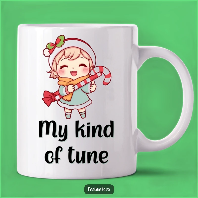 Funny Caroling Character Mug: A Joyful Candy Cane Singing Gift