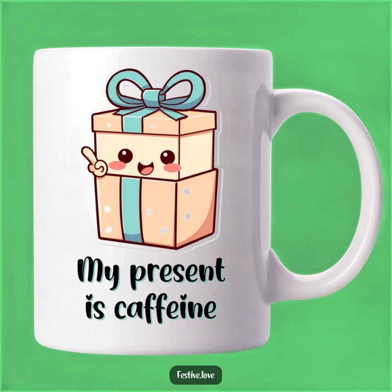Funny Gift Box Mug: Happy Exclamation Character, Perfect Surprise Gift