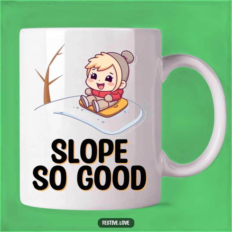 Funny Snow Hill Sledder Mug: Hilarious Winter Adventure Character Gift