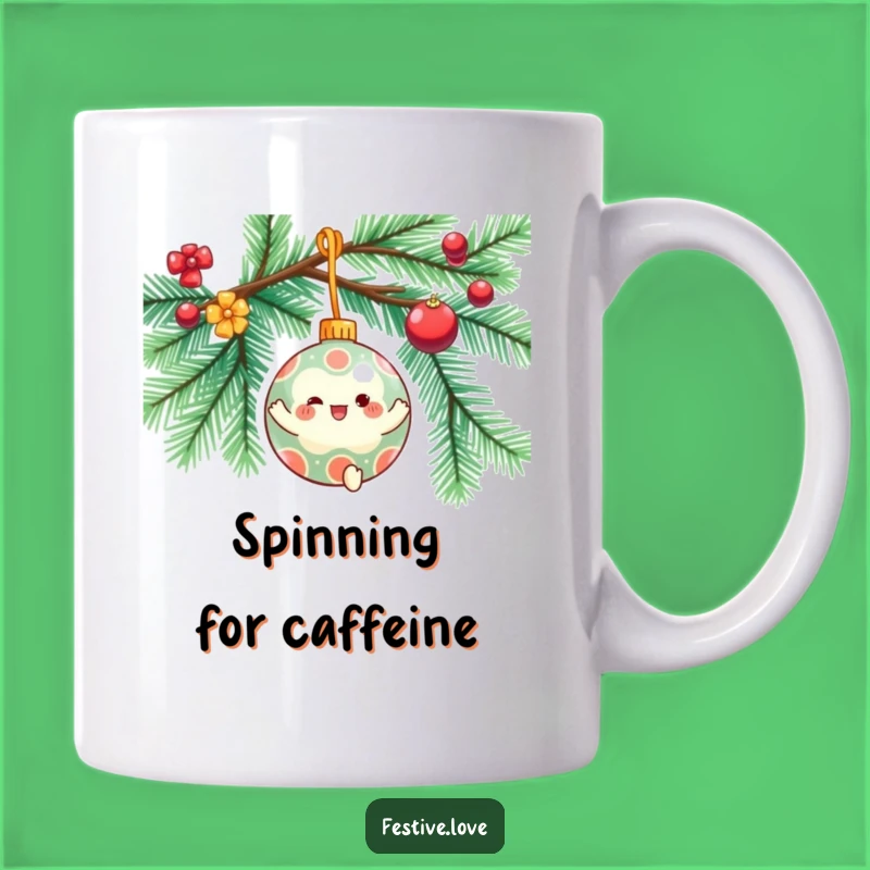 Funny Ornament Spin Mug - Joyful Christmas Character Gift for Twinkling Mornings