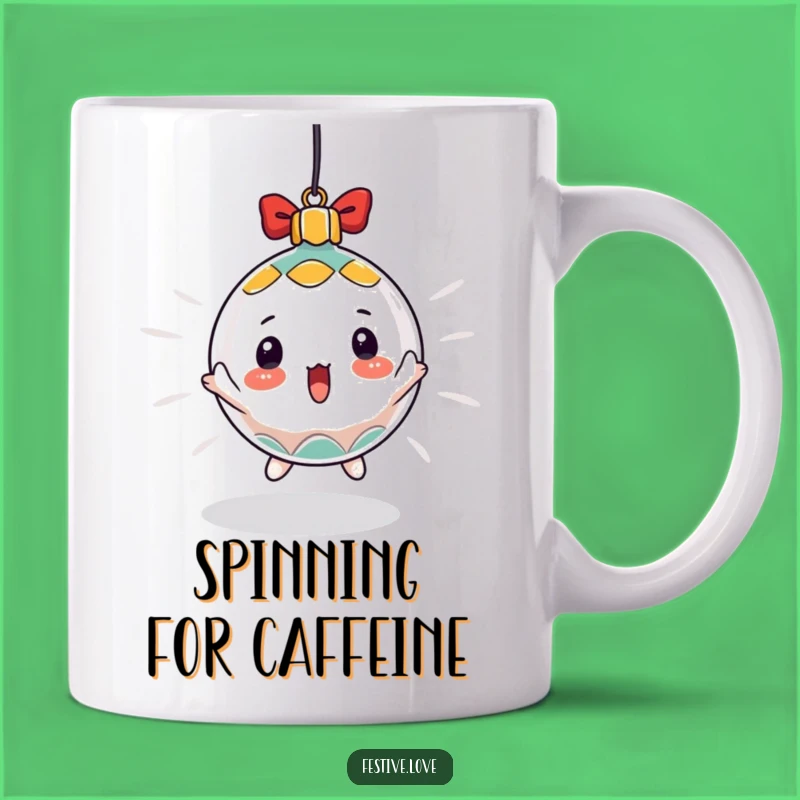 Funny Ornament Mug: Surprised Spin, Perfect Xmas Funny Gift for Holiday Chaos