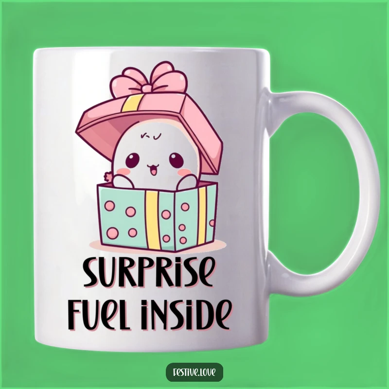 Funny Kawaii Present Mug - Surprise Pop Gift for Excitement