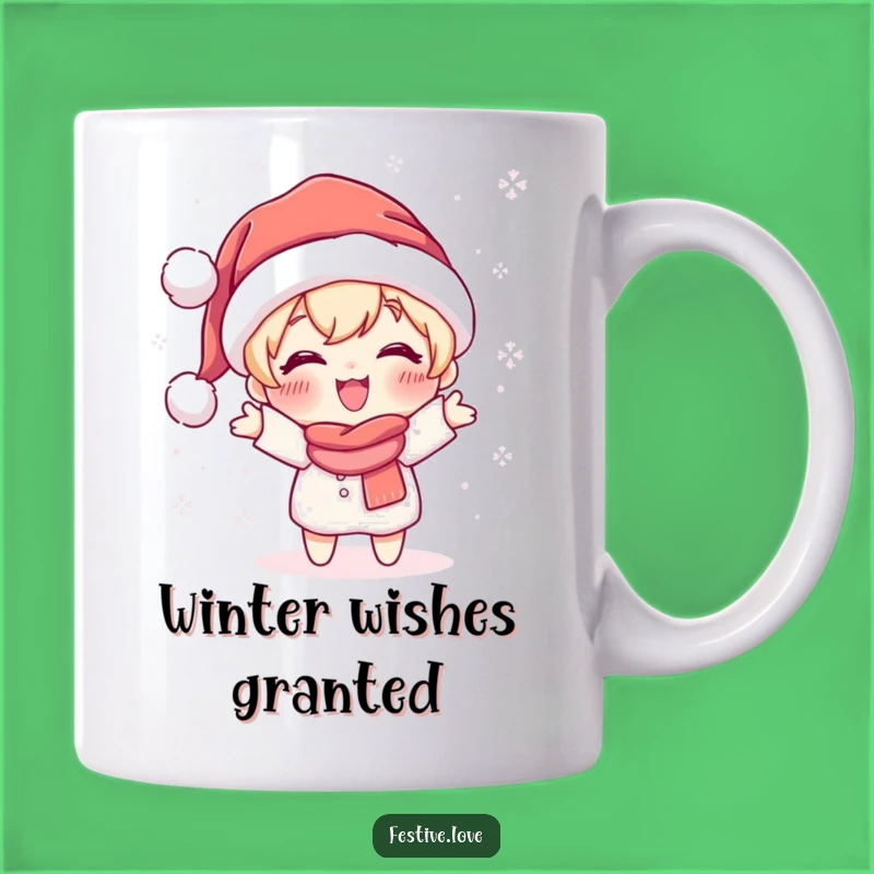 Funny Snow Thrower Mug: Cute Santa Character Gift for Winter Fun