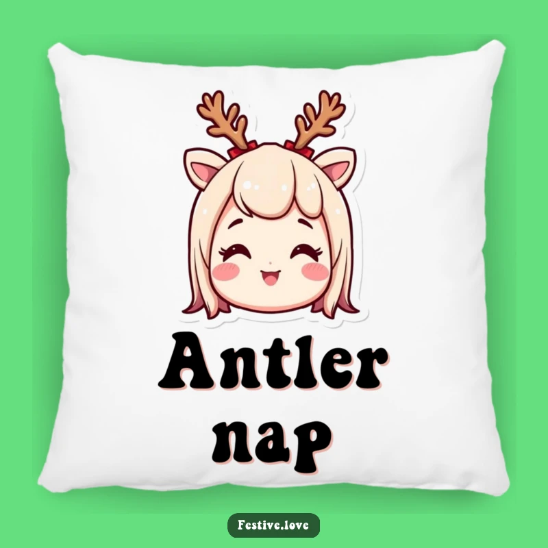 Cozy Funny Reindeer Antler Pillow - Soft Holiday Excitement Gift