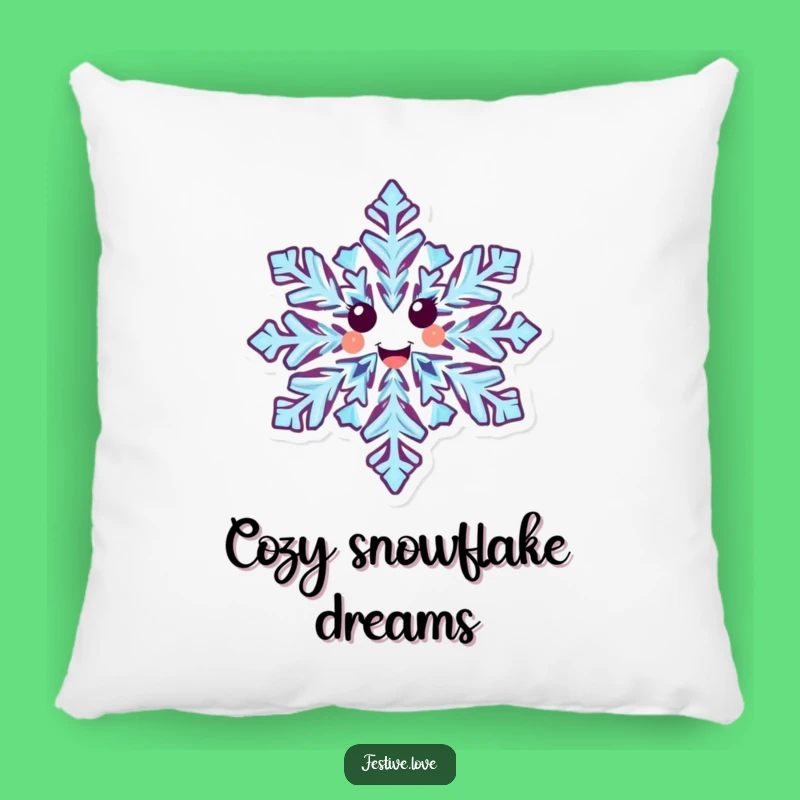 Funny Happy Snowflake Pillow - Cozy Winter Character Cushion Gift