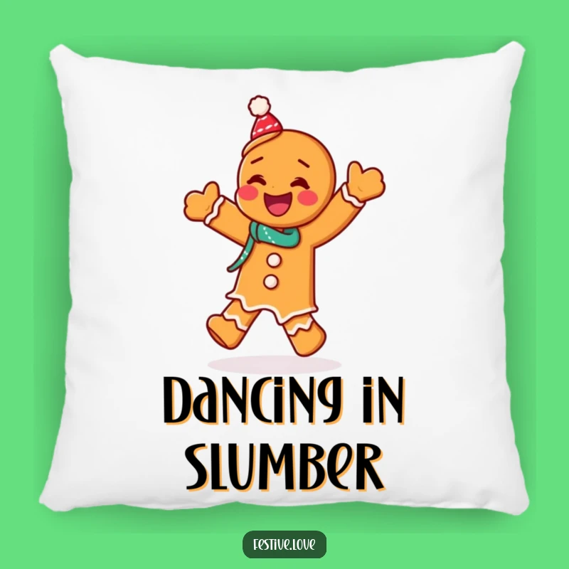 Cozy Funny Gingerbread Pillow: Dancing Man Cushion, Soft and Hilarious Xmas Funny Gift
