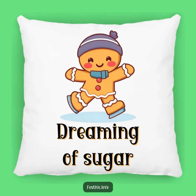 Funny Gingerbread Man Ice Skating Pillow: Comfy Wobble Cushion for Holiday Snuggles Gift!