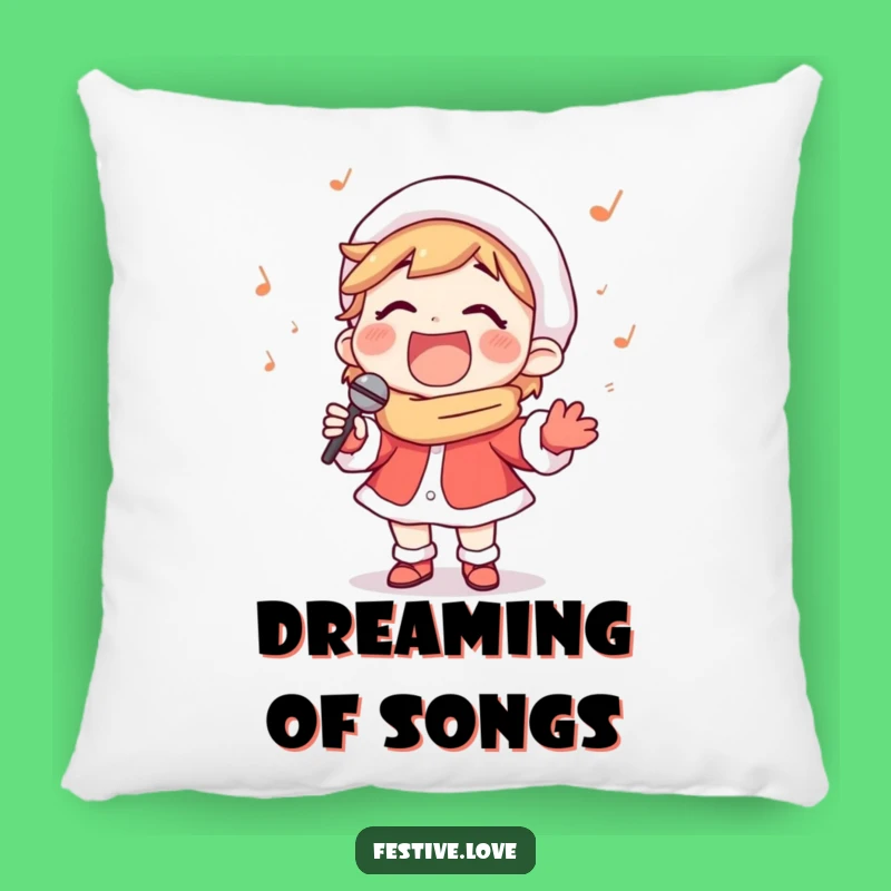 Funny Carol Singer Pillow - Cozy Christmas Character Cushion for Festive Comfort