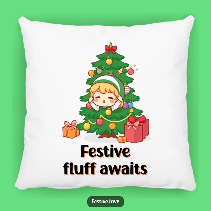 Funny Christmas Tree Decorator Pillow: Cozy Comfort & Holiday Humor Accent