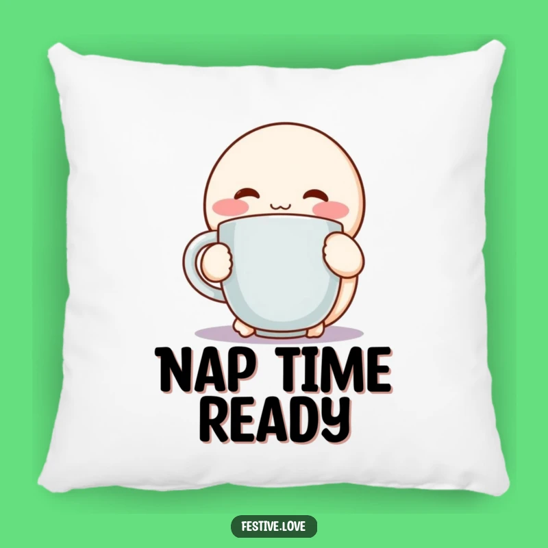 Funny Cozy Hug Pillow: Comforting Character Mug Accent Pillow