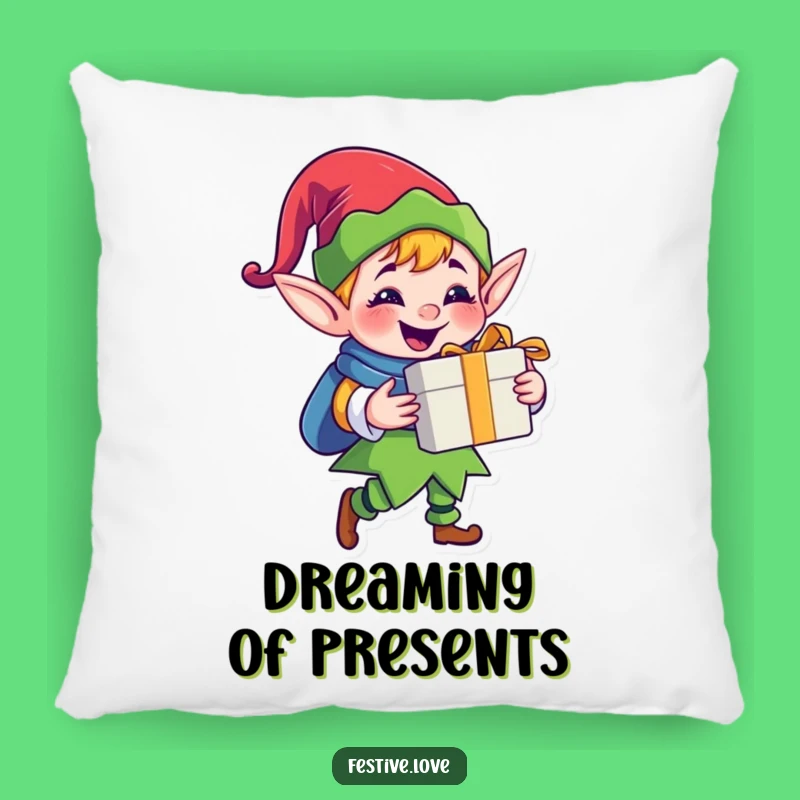 Funny Jolly Elf Pillow: Cozy Comfort with Festive Grin