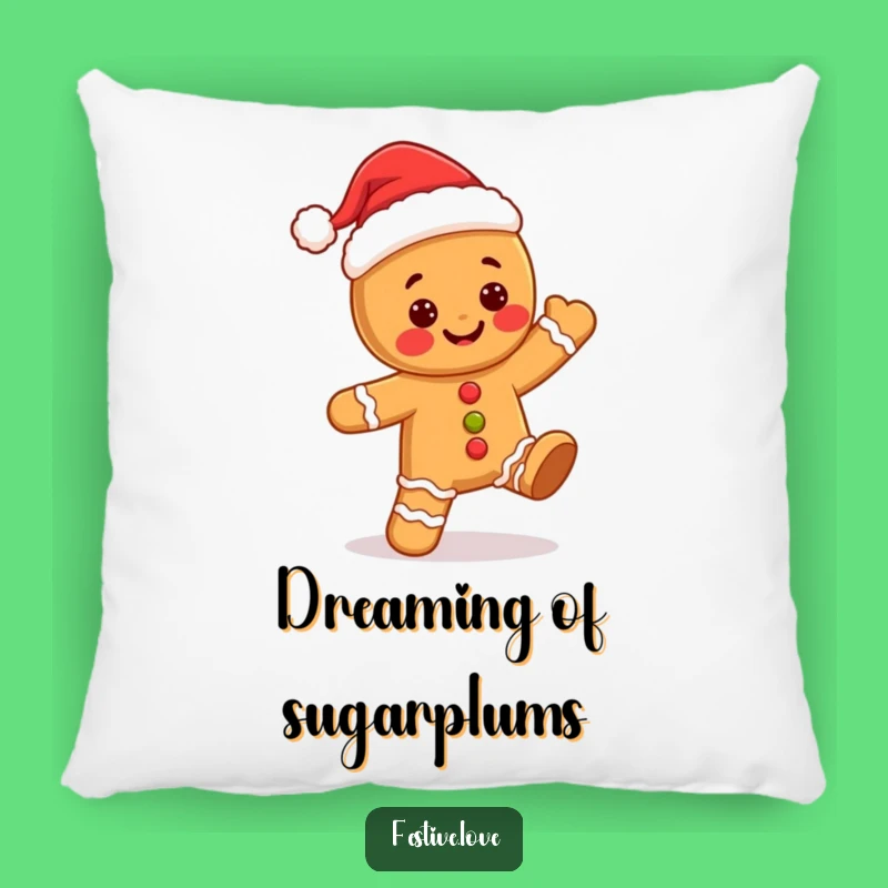 Funny Kawaii Gingerbread Man Pillow - Cozy Holiday Accent