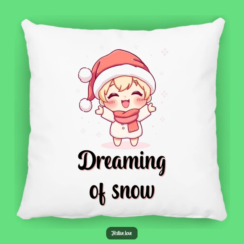 Funny Snow Thrower Pillow: Cute Santa Character Accent Pillow Gift