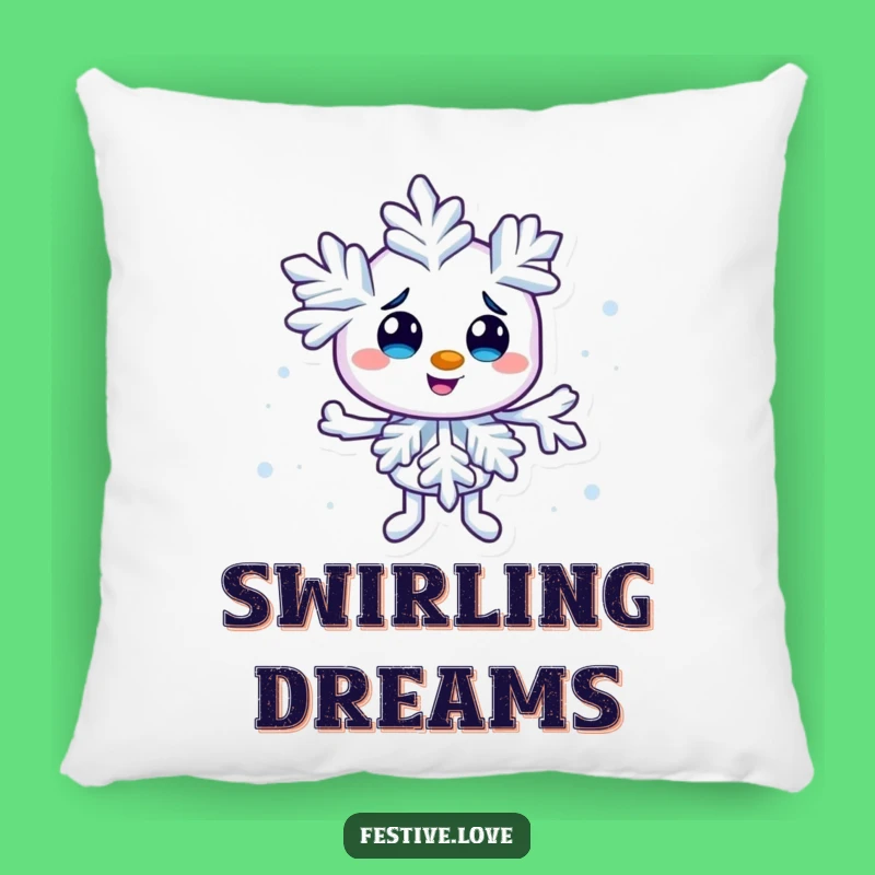 Funny Snowflake Swirl Pillow: Cozy Comfort & Wintery Playfulness